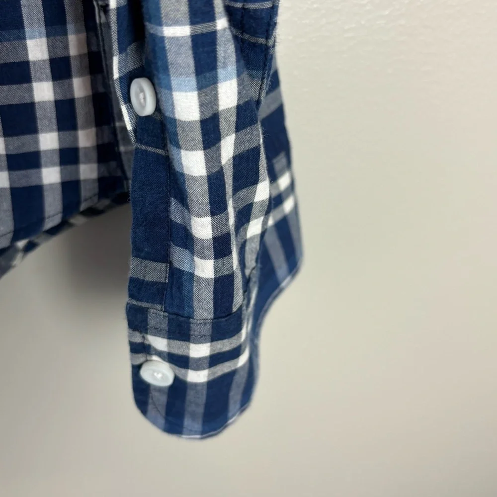 J. Crew Indian Madras Men's Plaid Button-Down Shirt 100% Cotton‎ Slim Fit Medium